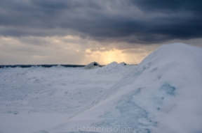 ice volcanoes and dramatic sky